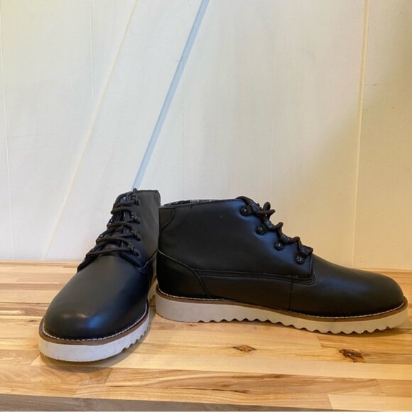 McKinley chukka boots shoe lace up black men unisex oil restant white sole plaid - Picture 8 of 14